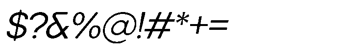 Orbic Italic Font OTHER CHARS