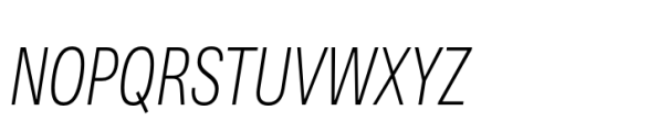 Ordina Compressed Extralight Oblique Font UPPERCASE