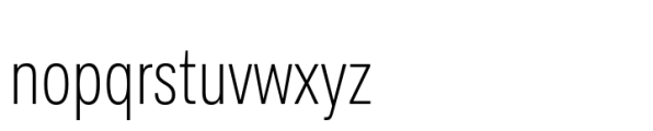 Ordina Compressed Extralight Font LOWERCASE