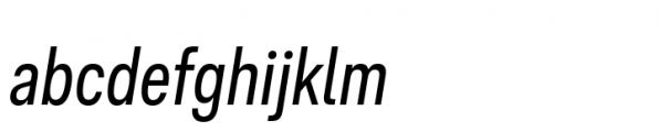 Ordina Compressed Oblique Font LOWERCASE