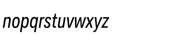 Ordina Compressed Oblique Font LOWERCASE