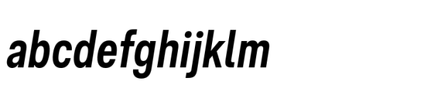 Ordina Compressed Semibold Oblique Font LOWERCASE