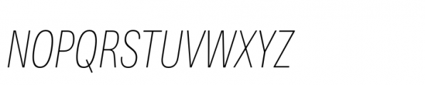 Ordina Compressed Thin Oblique Font UPPERCASE