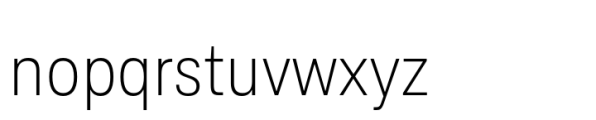 Ordina Condensed Extralight Font LOWERCASE