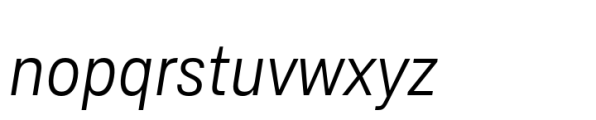 Ordina Condensed Light Oblique Font LOWERCASE