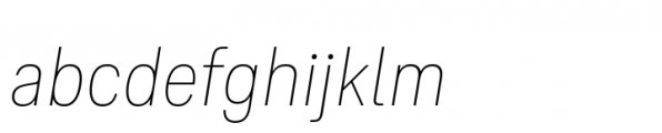 Ordina Condensed Thin Oblique Font LOWERCASE