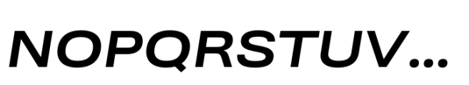 Ordina Expanded Bold Oblique Font UPPERCASE