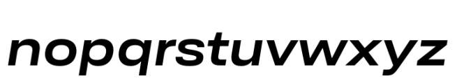 Ordina Expanded Bold Oblique Font LOWERCASE