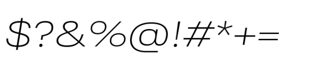 Ordina Expanded Extralight Oblique Font OTHER CHARS