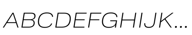 Ordina Expanded Extralight Oblique Font UPPERCASE