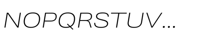 Ordina Expanded Extralight Oblique Font UPPERCASE