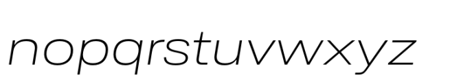 Ordina Expanded Extralight Oblique Font LOWERCASE