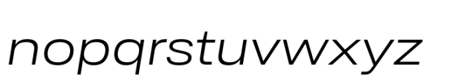 Ordina Expanded Light Oblique Font LOWERCASE