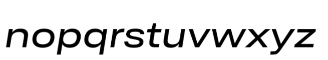 Ordina Expanded Medium Oblique Font LOWERCASE