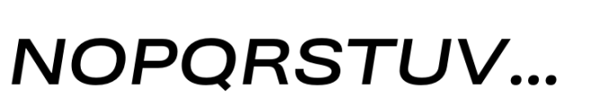 Ordina Expanded Semibold Oblique Font UPPERCASE