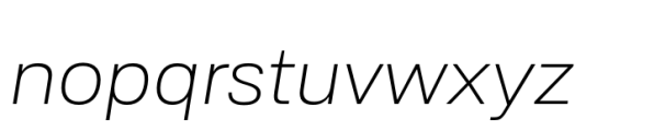 Ordina Extralight Oblique Font LOWERCASE