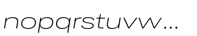Ordina Wide Extralight Oblique Font LOWERCASE