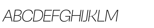 Ordinary Thin Italic Font UPPERCASE