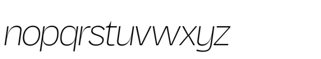 Ordinary Thin Italic Font LOWERCASE