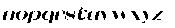 Orelo Extended Black Italic Font LOWERCASE