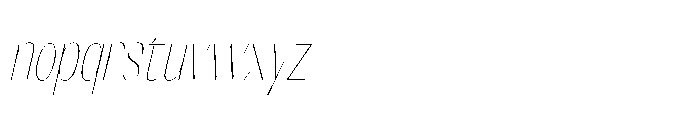 Orelo Text Compressed Thin Italic Font LOWERCASE