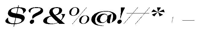 Orelo Text Expanded Black Italic Font OTHER CHARS