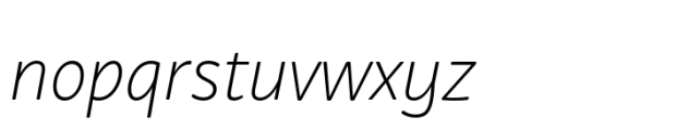 Organic Pro Thin Italic Font LOWERCASE