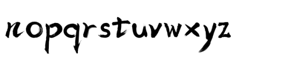 Oriental  Chinese Calligraphy Font LOWERCASE
