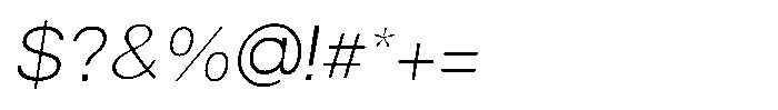 Origin Neue Thin Italic Font OTHER CHARS