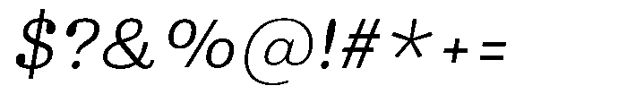 Ortak Sans Regular Italic Font OTHER CHARS