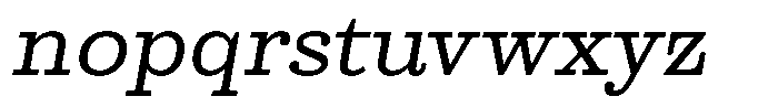Ortak Slab Medium Italic Font LOWERCASE