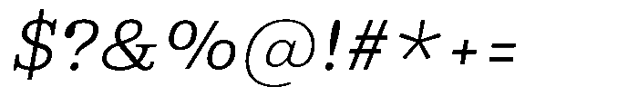Ortak Slab Regular Italic Font OTHER CHARS