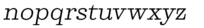 Ortak Slab Regular Italic Font LOWERCASE