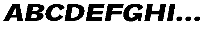 Orvian Extra Bold Expanded Slanted Font UPPERCASE