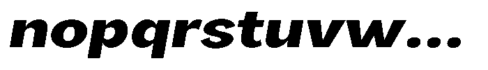 Orvian Extra Bold Expanded Slanted Font LOWERCASE