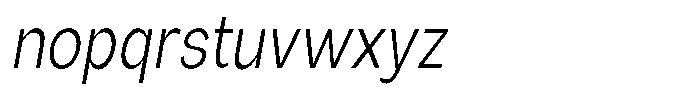 Orvian Light Condensed Slanted Font LOWERCASE