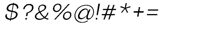 Orvian Light Slanted Font OTHER CHARS