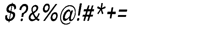 Orvian Medium Condensed Slanted Font OTHER CHARS