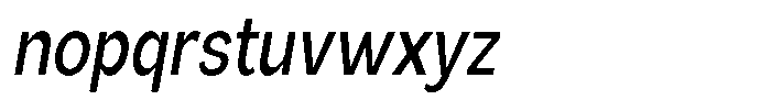 Orvian Medium Condensed Slanted Font LOWERCASE