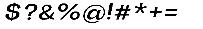 Orvian Medium Expanded Slanted Font OTHER CHARS