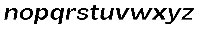 Orvian Medium Expanded Slanted Font LOWERCASE
