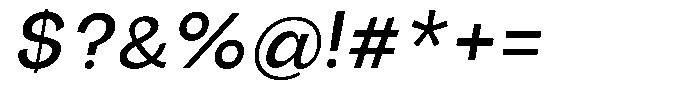 Orvian Medium Slanted Font OTHER CHARS