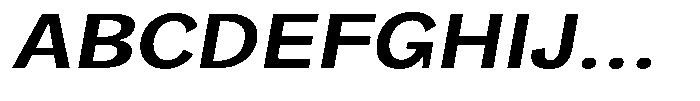 Orvian Semi Bold Expanded Slanted Font UPPERCASE