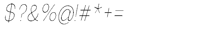 Orvian Thin Condensed Slanted Font OTHER CHARS
