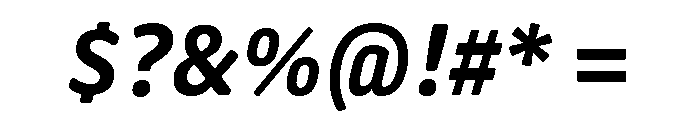 Oso Sans SemiCond SemiBold Italic Font OTHER CHARS