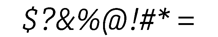 Oso Serif SemiCond Light Italic Font OTHER CHARS
