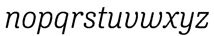 Oso Serif SemiCond Light Italic Font LOWERCASE