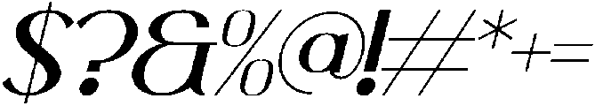 Oslavia Italic otf (400) Font OTHER CHARS