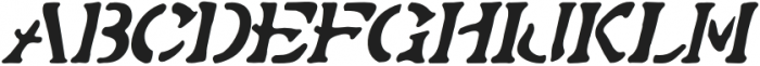 Ostrich Stencil Italic otf (400) Font LOWERCASE
