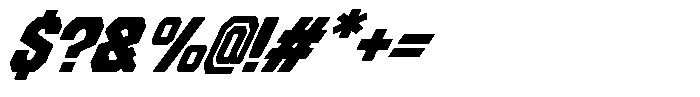 OS Hardline Heavy Slanted Font OTHER CHARS